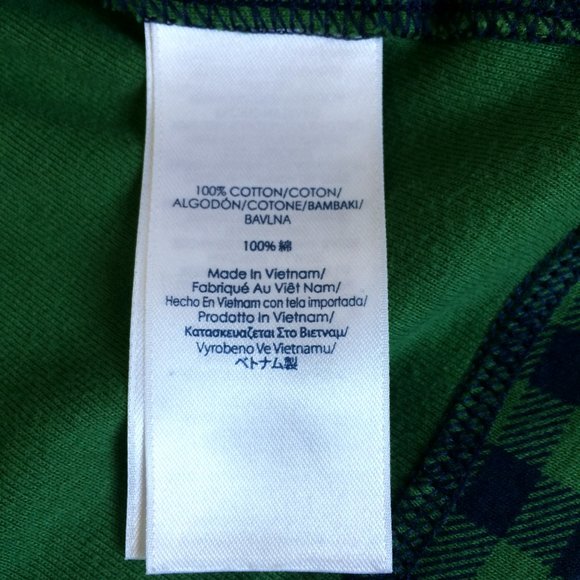 Chaps Green Blue checked long sleeve button up tee top Size Large - Picture 6 of 11